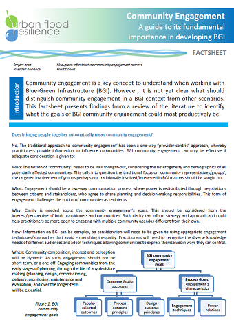 Community Engagement Factsheet (first page)