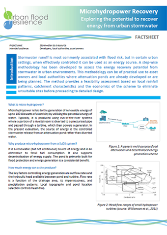 Microhydropower Factsheet (first page)