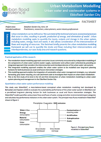 Urban Water Metabolism Factsheet (first page)